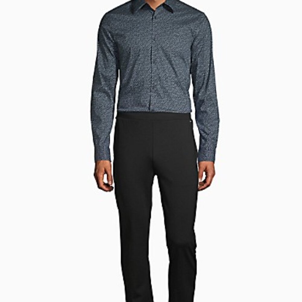 Calvin Klein Men's Stretch Cotton Camo-Print Button-Down Dress Shirt Large New